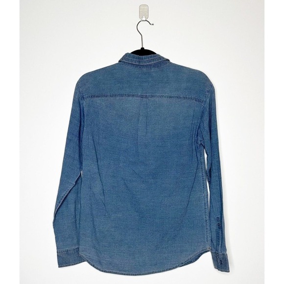 NEW AG Adriano Goldschmied Button Down Shirt 100% Cotton Women's Blue X Small - Picture 2 of 4